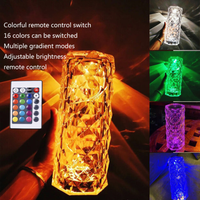 multicolor Adjustable Diamond Table Lamp - Perfect Home crystal lamp 🌟🌟