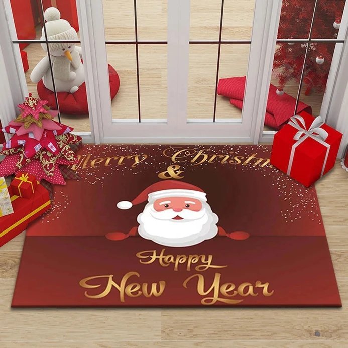 Merry & Bright Red Christmas Rug