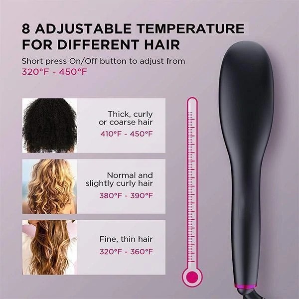 30s Fast Heat Hair Straightener Brush