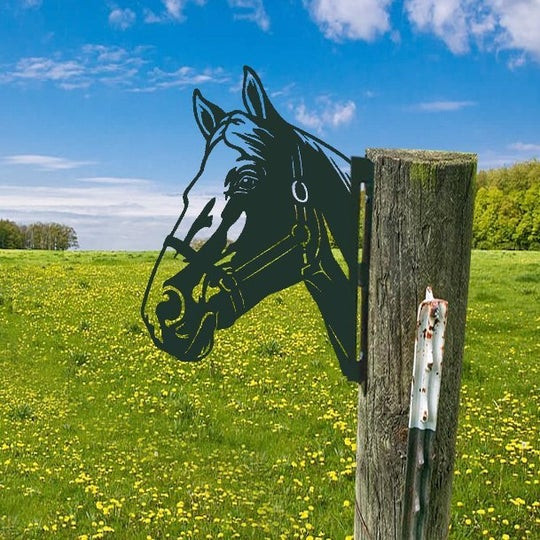 Cute horse peeper metal art