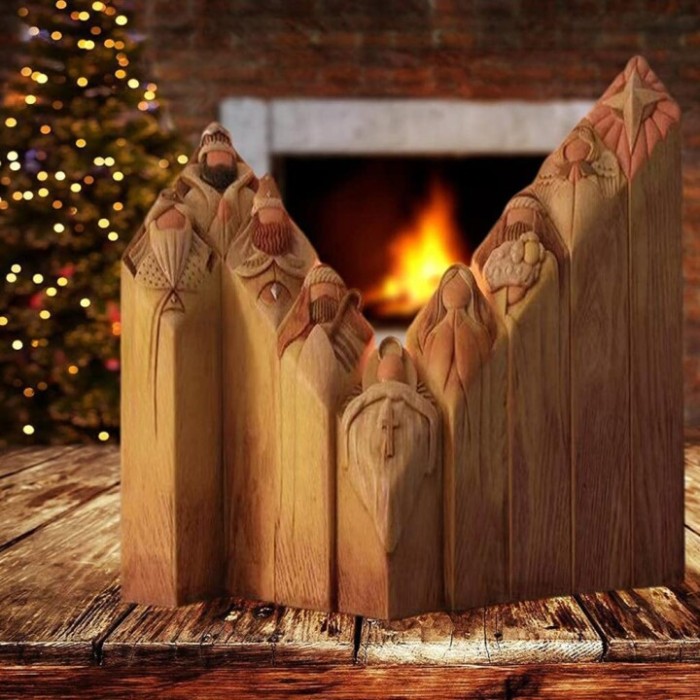 Heaven Nativity Tree Pillar Statues (9PCS)