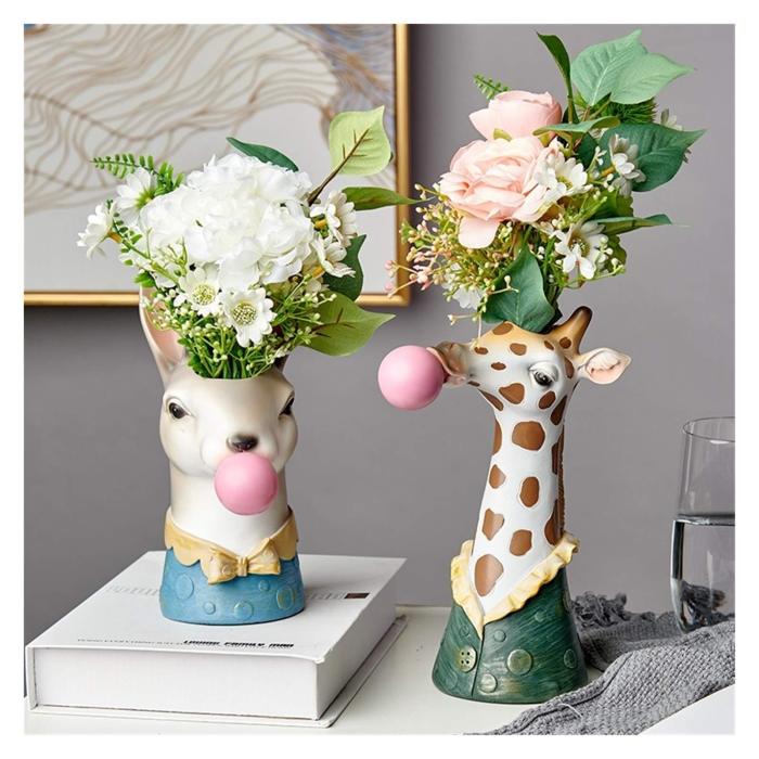 Cartoon Animal Head Vase Flower Pot
