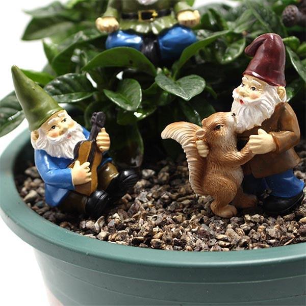 Five fairy dwarf gnomes