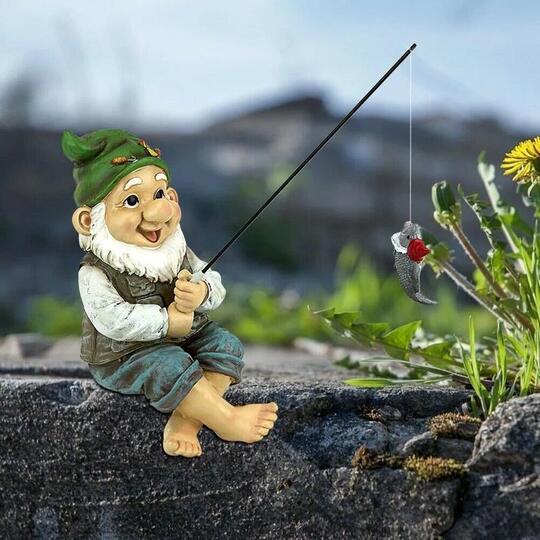 Fishing Gnome Sitter
