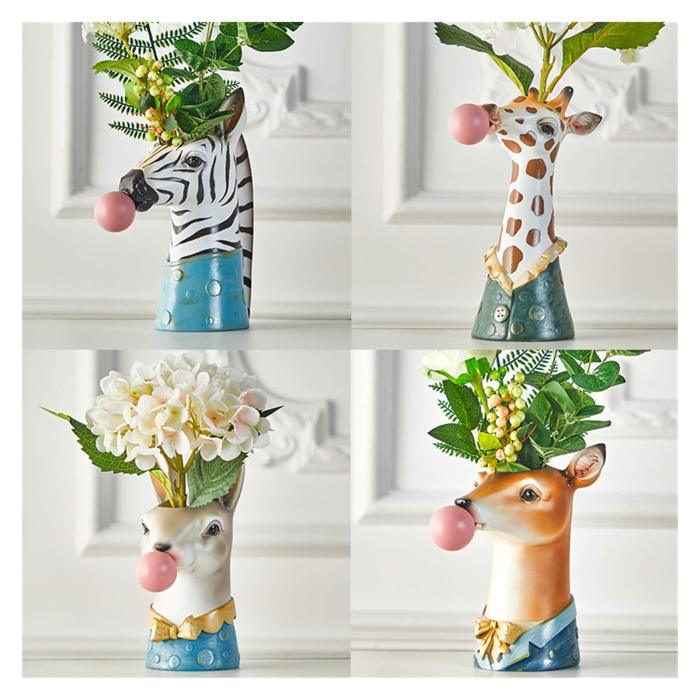 Cartoon Animal Head Vase Flower Pot