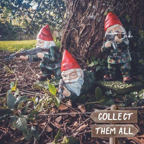 Military Garden Gnome With Camouflage Uniform And AK47