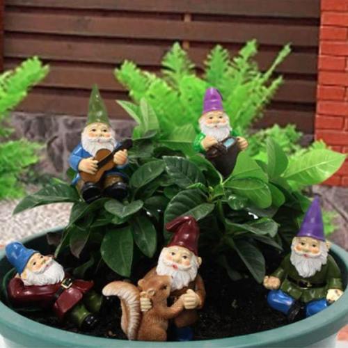 Five fairy dwarf gnomes