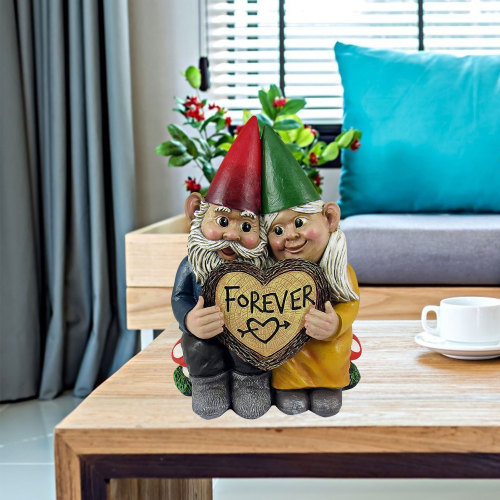 Meticulously Sculpted Garden Gnome Dwarf Couple