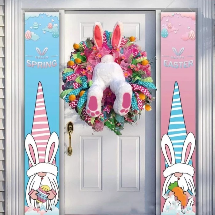 🐰 Easter bunny wreath for the front door. 💐