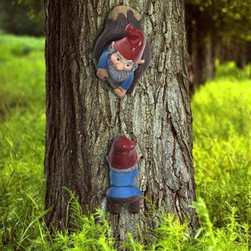 Two Fairy Elves Climbing Tree