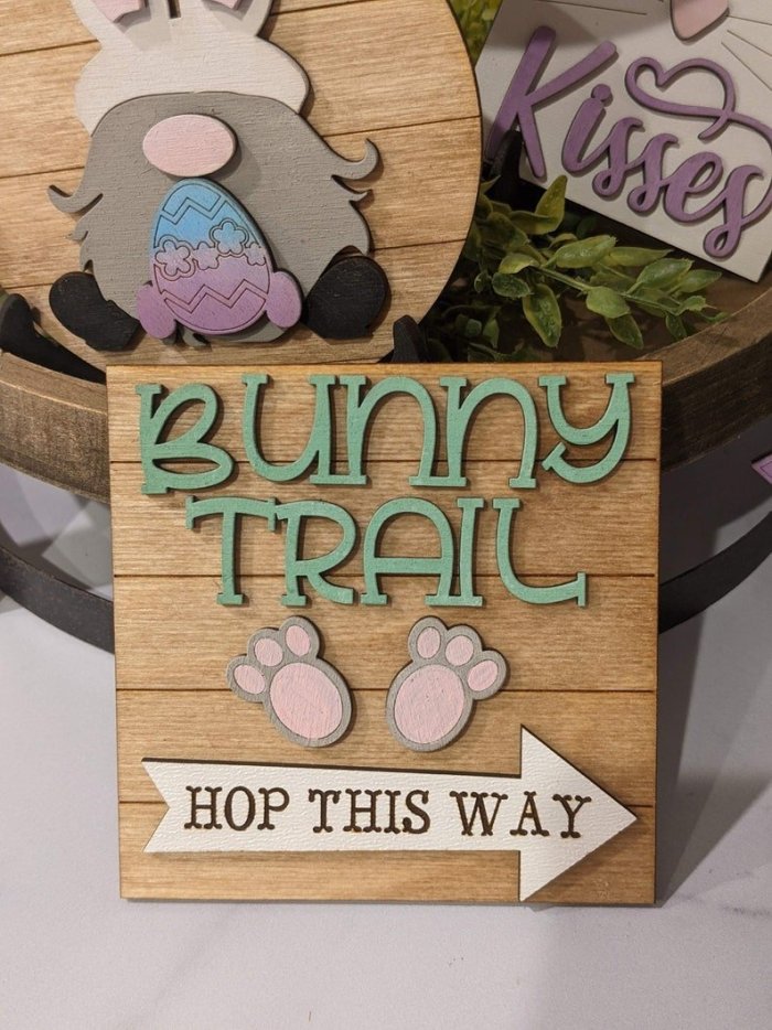 🐇Easter Bunny Tiered Tray, Mini Signs