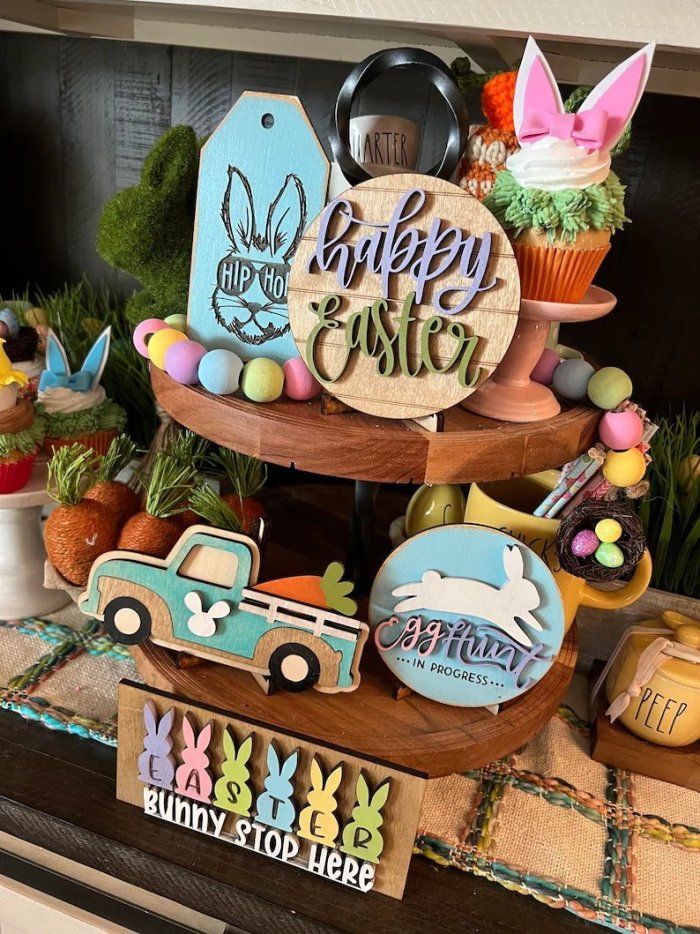 Tiered Tray Easter Decor 🐇 Easter Decor