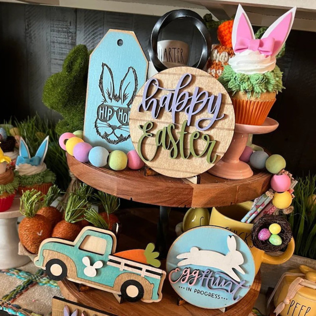Tiered Tray Easter Decor 🐇 Easter Decor