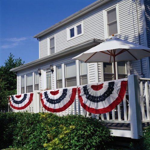 Independence Day 3 x 6 ft Pleated Fan Flag