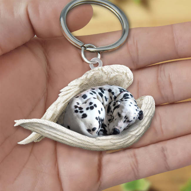 Dalmatian Sleeping Angel Acrylic Keychain