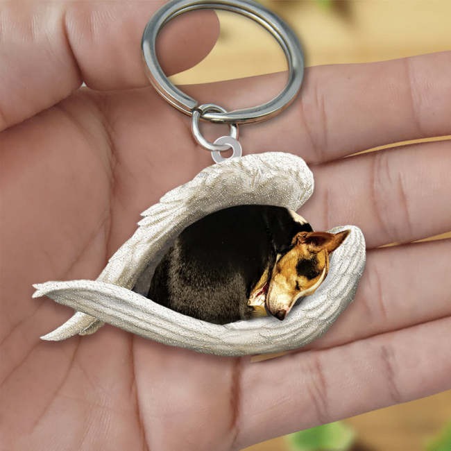 Rat Terrier Sleeping Angel Acrylic Keychain