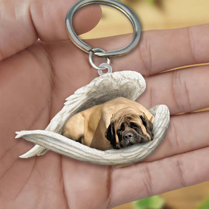 English Mastiff Sleeping Angel Acrylic Keychain