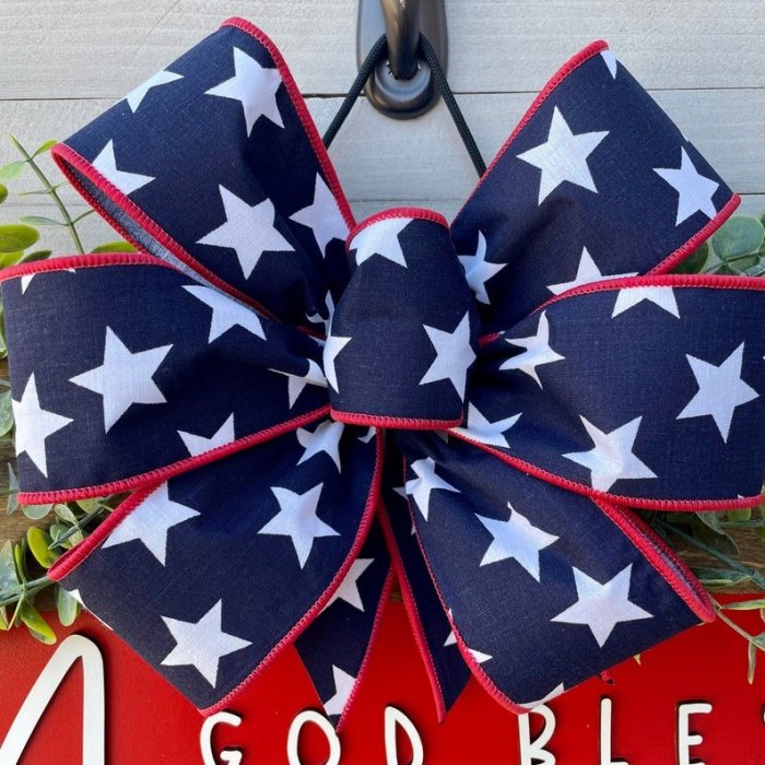❤️Hot Sale💙Front Door Decor God Bless America Door Hanger Welcome Wreath