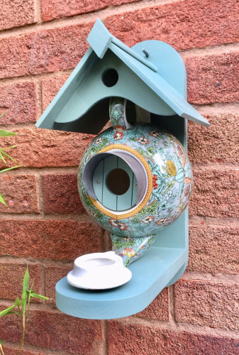 Purchase Today Can Enjoy 50% OFF - Teal Teapot Bird House and Feeder