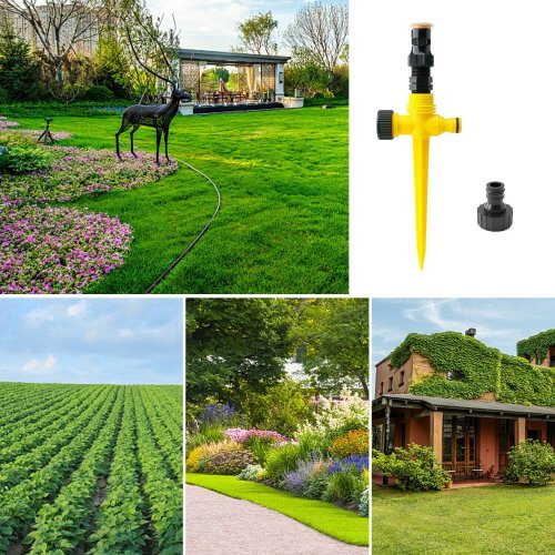 🔥360° Rotation Auto Irrigation System Garden Lawn Sprinkler Patio