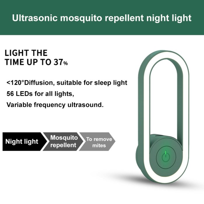 (Buy 3 Free Shipping) 2022 Latest Frequency Conversion Ultrasonic Mosquito Killer with LED Sleeping Light