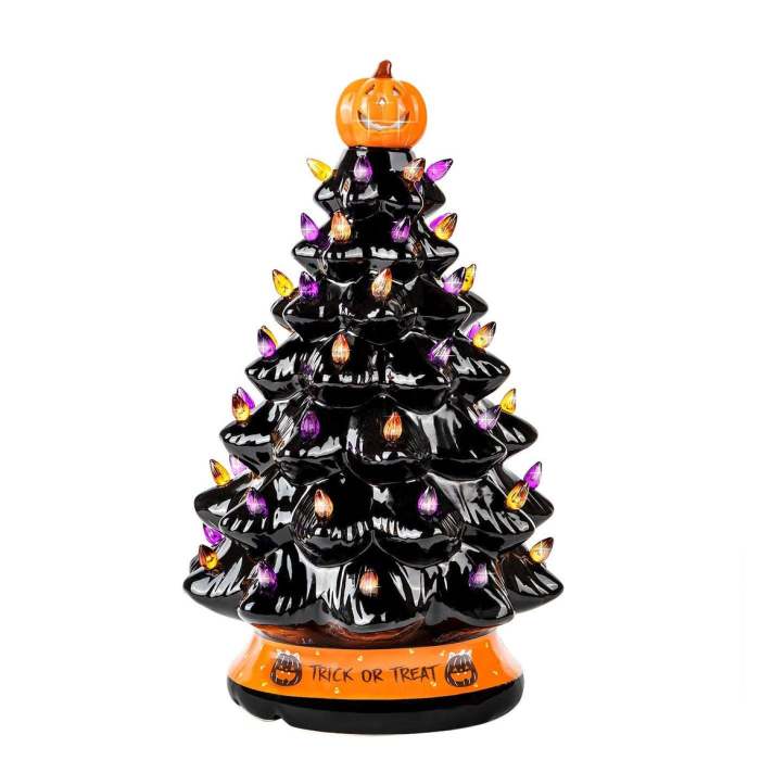 Halloween Colored lights Christmas Tree-Handcrafted and Hand Painted