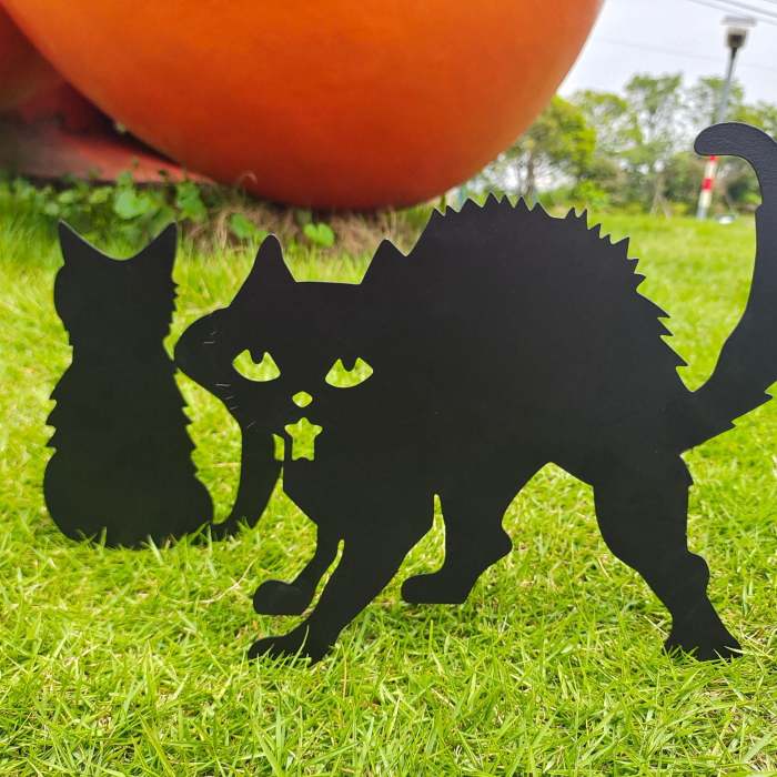 Metal Silhouette Cat Halloween Garden Decor