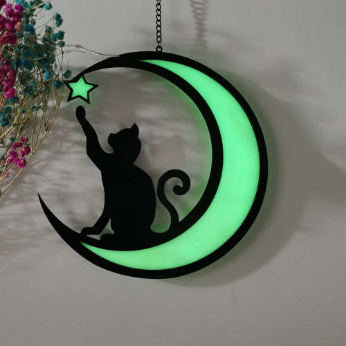 Luminous Metal Cat Silhouette Decor