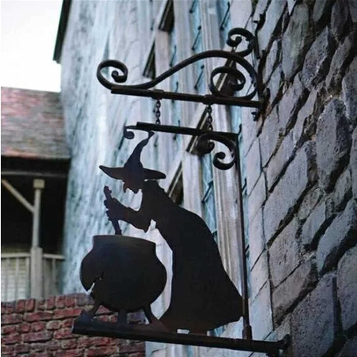 Halloween Witch Cauldron Silhouette Wall Decor
