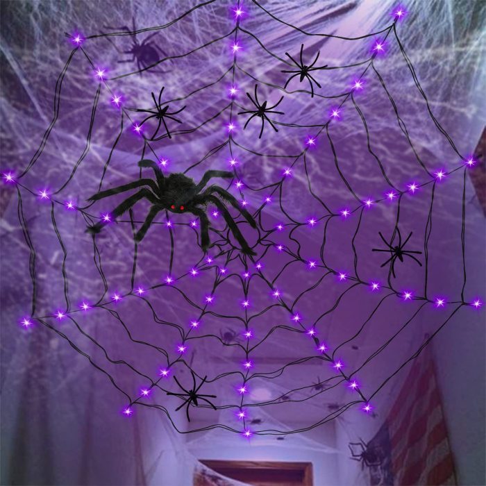 Halloween Spider Web Decorative String Lights