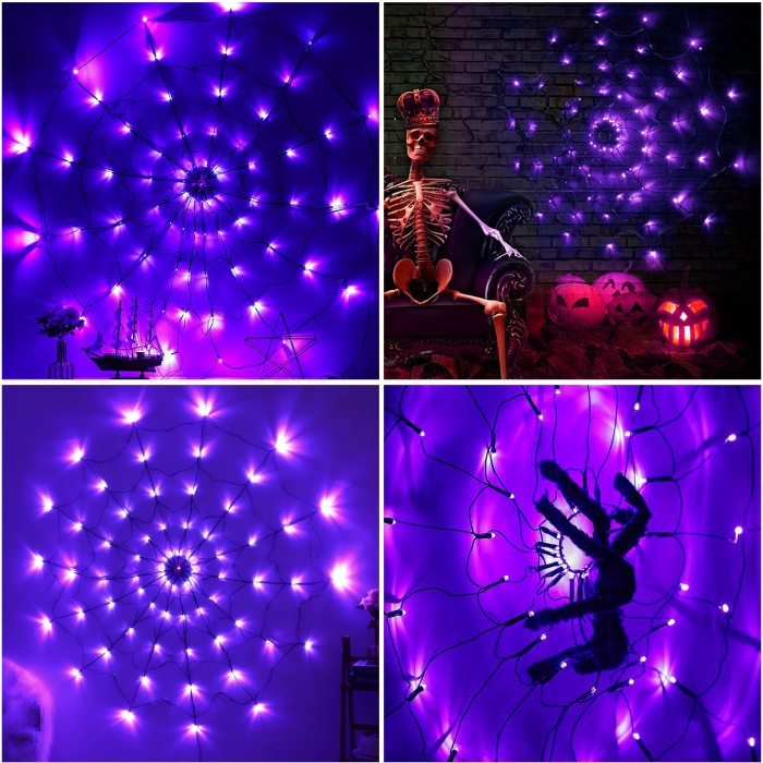 Halloween Spider Web Decorative String Lights