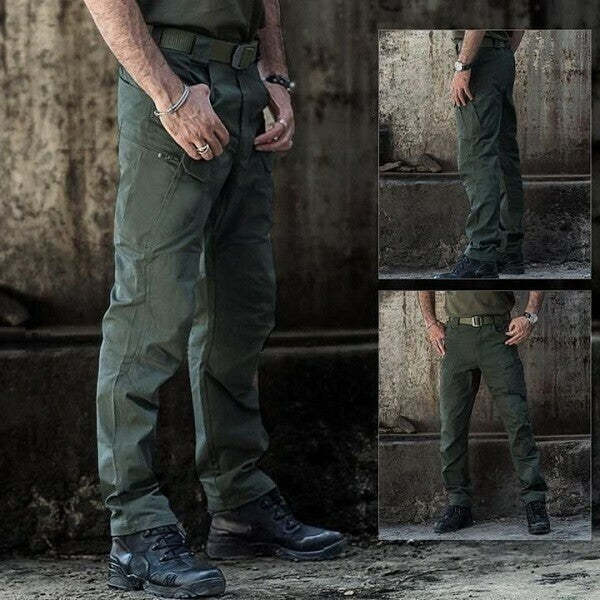 2022 Mens Tactical Waterproof Cargo Pants Soldier Work Combat Hiking Trousers Outdoor