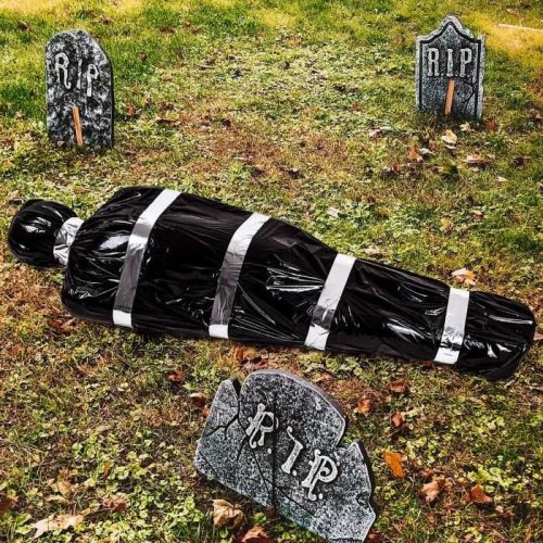 💀💀Dead body props, Halloween decorations outdoor inflatable scare fake body bags