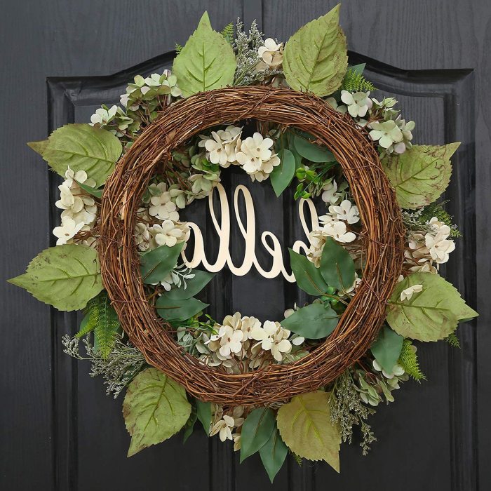 Door Decoration Hydrangea Vine Wreath