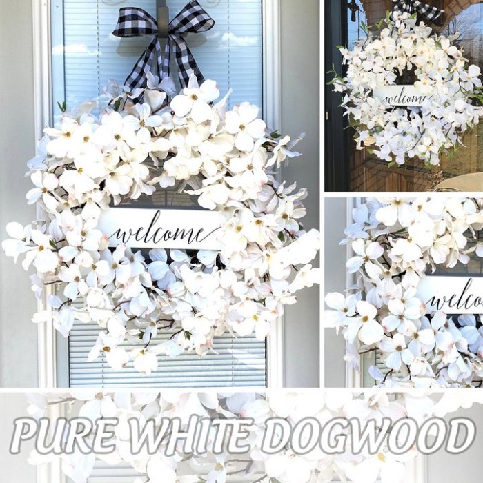 Buffalo Plaid & White Dogwood Spring Wreaths