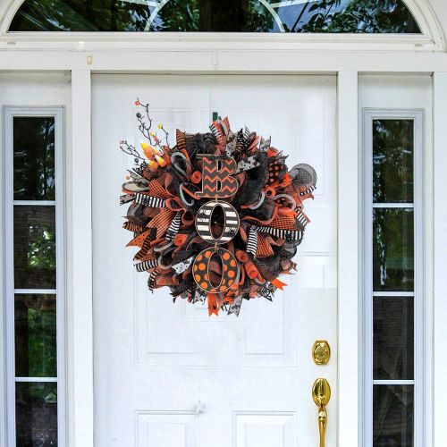Halloween Front Door Window Wreath
