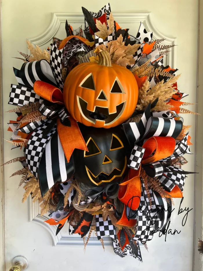 Jack O Lantern Halloween Wreath