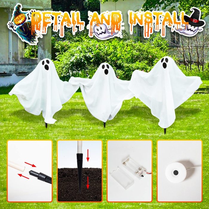 (🎃Early Halloween Sale 50% OFF )LED light 3-piece set ghost