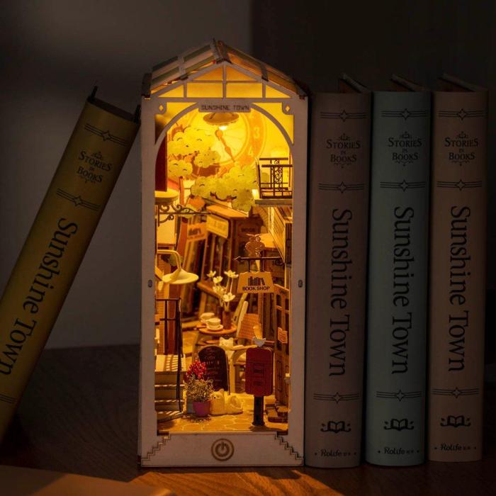 Sunshine Town Miniature Book Nook Shelf Insert | Anavrin