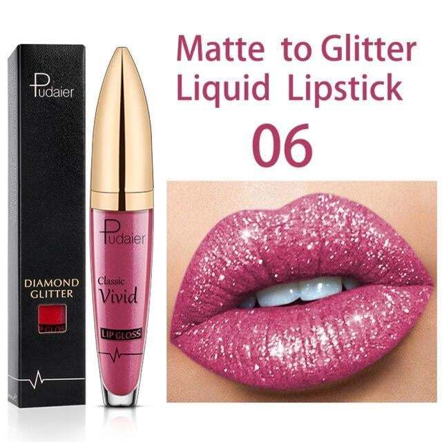 (🎃HALLOWEEN PRE SALE -48% OFF) Diamond Lip Gloss Matte To Glitter Liquid Lipstick Waterproof