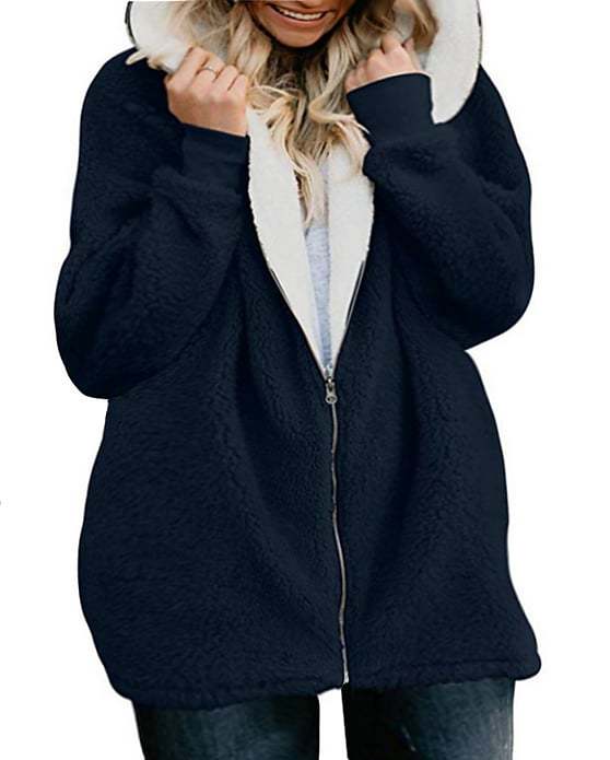Women's Outdoor Oversize Solid Color Long Sleeve Hooded Sweatshirt
