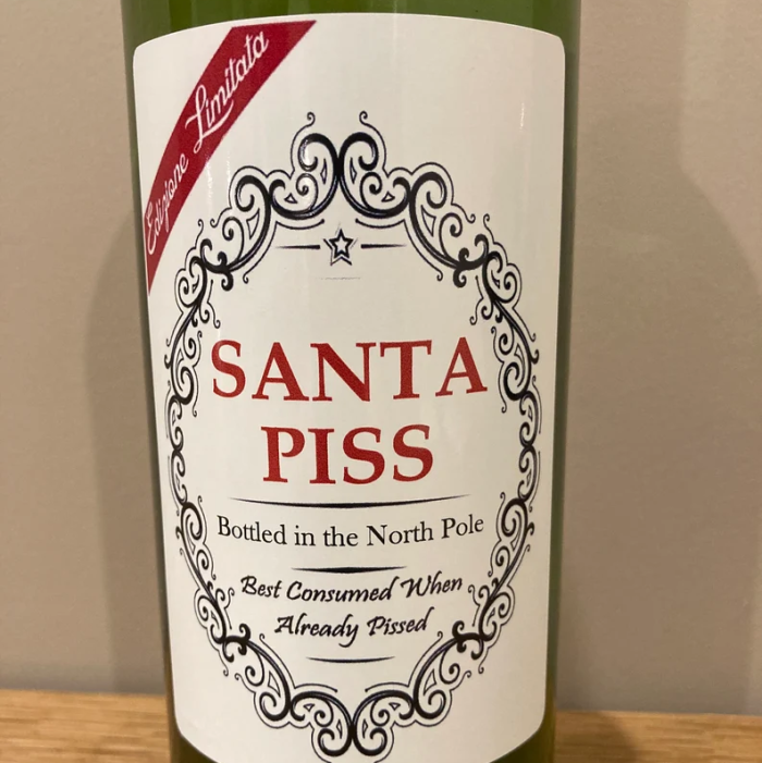 Christmas Funny Novelty Bottle Labels(5PCS)