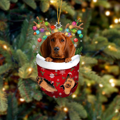 Redbone Coonhound In Snow Pocket Christmas Ornament