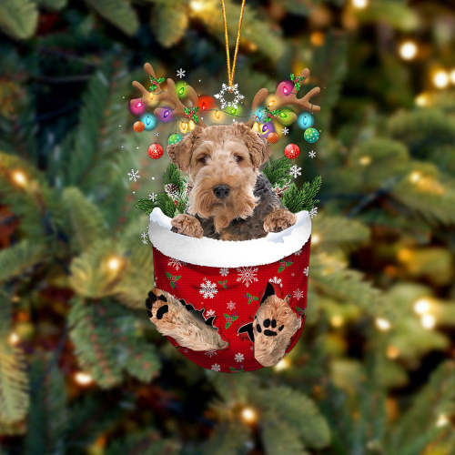 Wire Fox Terrier 1 In Snow Pocket Christmas Ornament