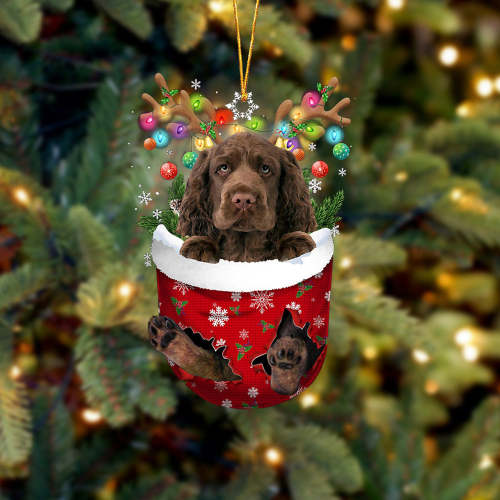 Sussex Spaniel In Snow Pocket Christmas Ornament