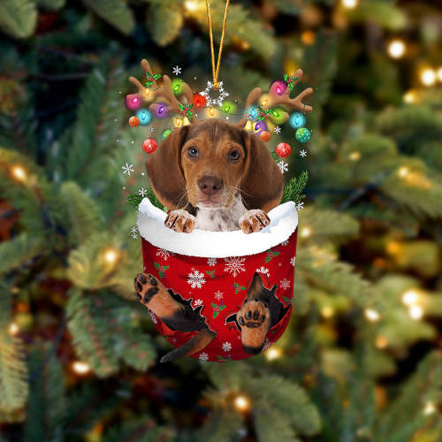 Pocket Beagle. In Snow Pocket Christmas Ornament