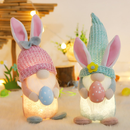 Handmade Plush Bunny Gnome Dolls For Easter Gifts and Home Decoration