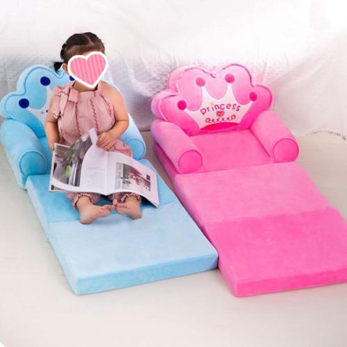 Plush Foldable Kids Sofa Backrest Armchair