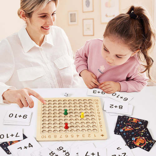 Wooden Math Multiplication Board Game