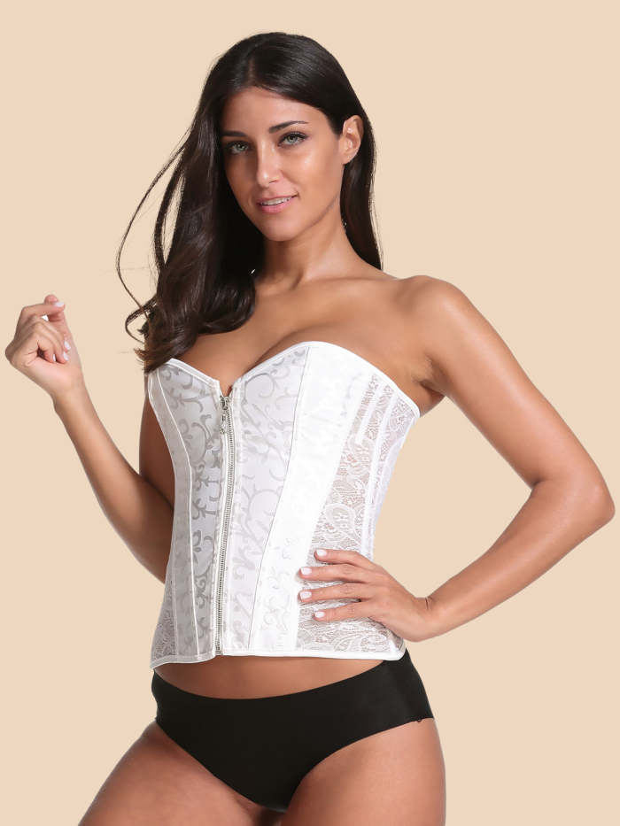 European and American zipper hip sides lace court shapewear